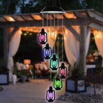 Changing Solar Powered Lanterns Wind Chime Wind Mobile LED Light
