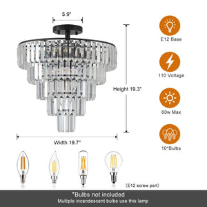 Charcoal Brilliance Crystal Chandelier