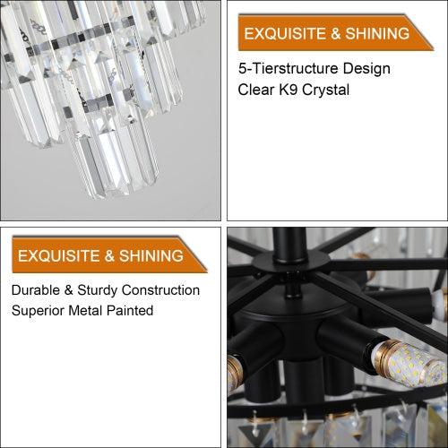 Charcoal Brilliance Crystal Chandelier