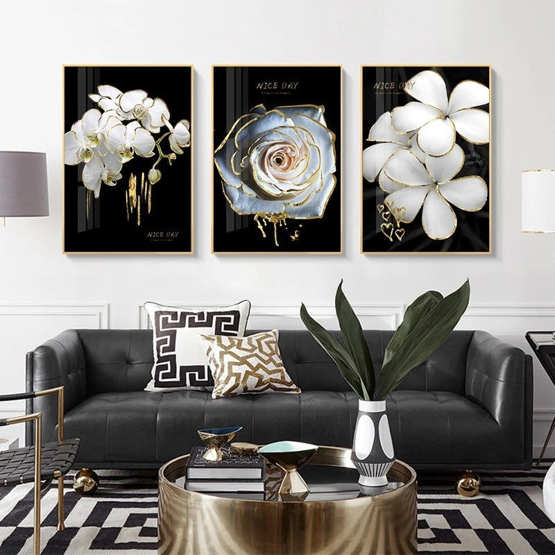 Golden Bloom Canvas Art