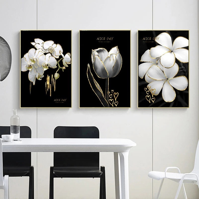 Golden Bloom Canvas Art