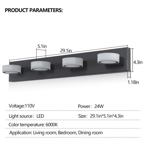 LuxeBlack LED Vanity Light
